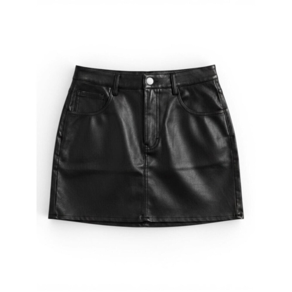 Cupshe Black Faux Leather Mini Skirt M